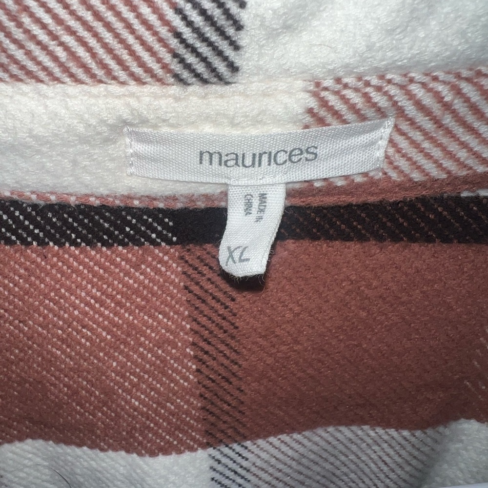 Maurices Tan and White Plaid Shirt - Picture 4 of 4